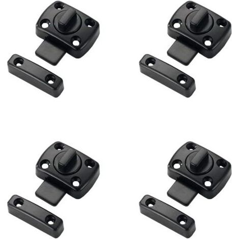 Verrou Loquet pour Porte 41x30mm et Fenêtre Moraillon en Alliage de Zinc Coulissante Serrure pour Porte et Fenêtre Placard Noir Mat 4 Pièces (1/5)