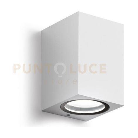 GES910- APPLIQUE BIANCO 1 LUCE ATTACCO GU10 IP44 6,8X10CM QUADRATO