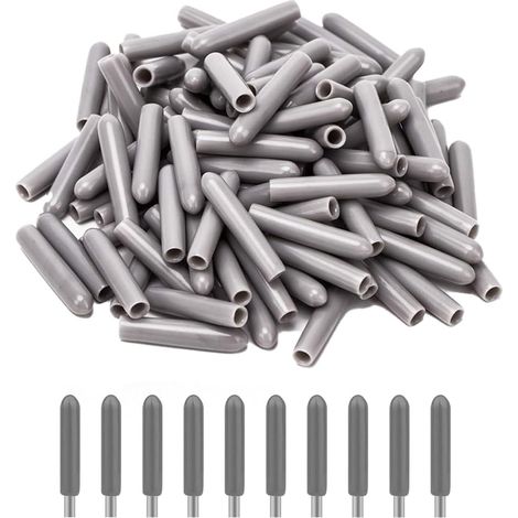 Lot De 100 Capuchons De Protection Pour Paniers À Vaisselle, Cache-Grilles Pour Lave-Vaisselle, Protection Antirouille Extra-Résistante(Gris).