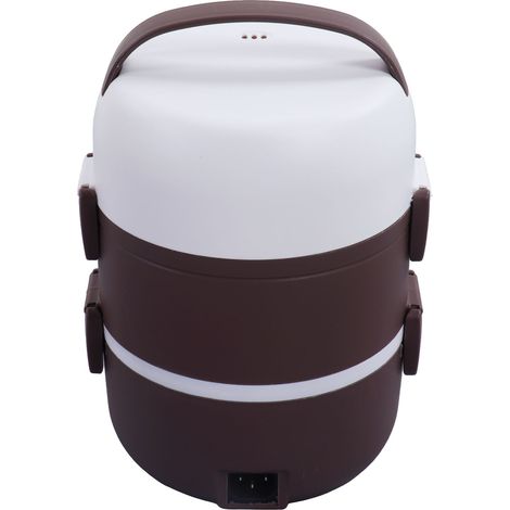 Elektrisch beheizbare Lunchbox mit 3 Fächern, 250 W, ideal zur Aufbewahrung von Bento-Speisen und zum Reiskochen (220 V, lila Farbe). (1/5)