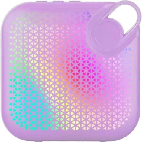Kabelloser Bluetooth-Lautsprecher mit 3D-Soundeffekten und RGB-Ambientebeleuchtung für Heimkino, ABS-Kunststoff, Lila