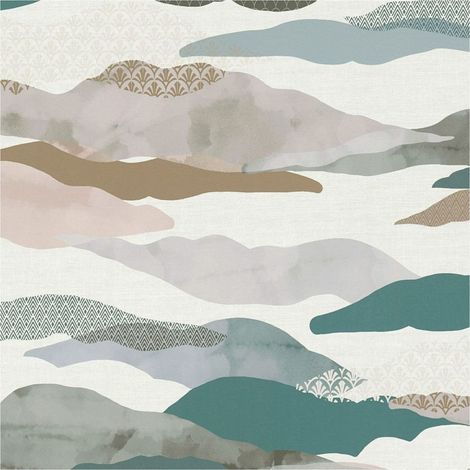 Graphic wallpaper wall Profhome 396993 hot embossed non-woven wallpaper slightly textured design matt blue grey white brown 5.33 m2 (1/5)