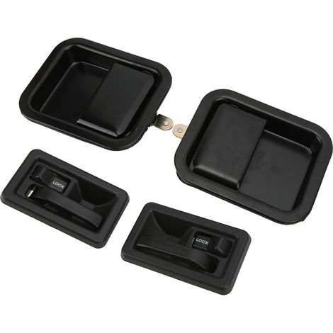 Poignées de porte extérieures et intérieures, jeu de 4, avant gauche/droite 55176476AC, remplacement pour Jeep Wrangler YJ 1991-1996. (1/5)