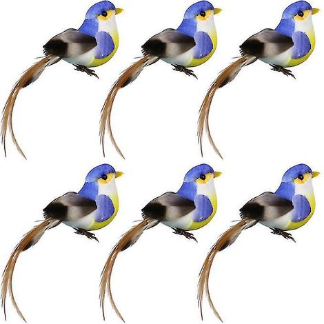 6 künstliche Vogelfiguren