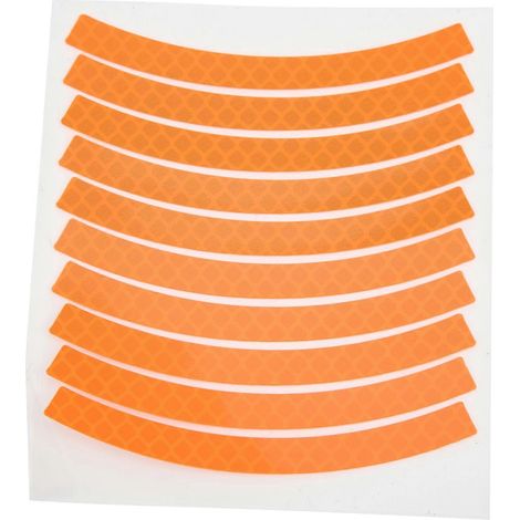 10 autocollants réfléchissants imperméables pour jantes de vélo, ruban adhésif décoratif de sécurité pour vélo (orange) (1/5)