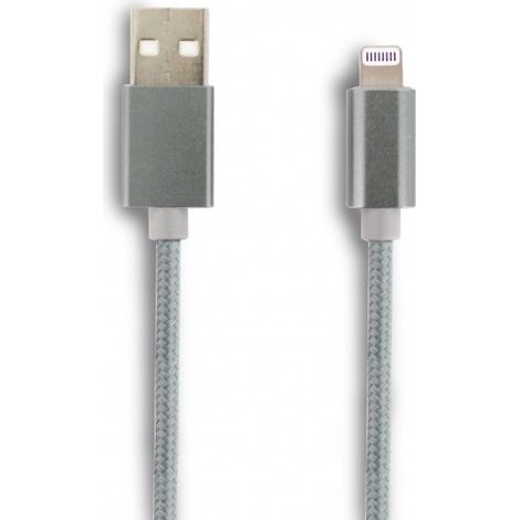 Câble MFI nylon / USB-A pour iPhone iPad 1 m - gris sidéral