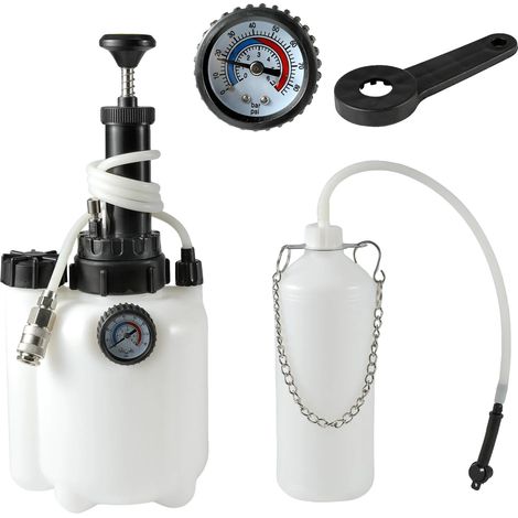 Purgador de frenos, manómetro integrado, compatible con varios vehículos, blanco (1/2)