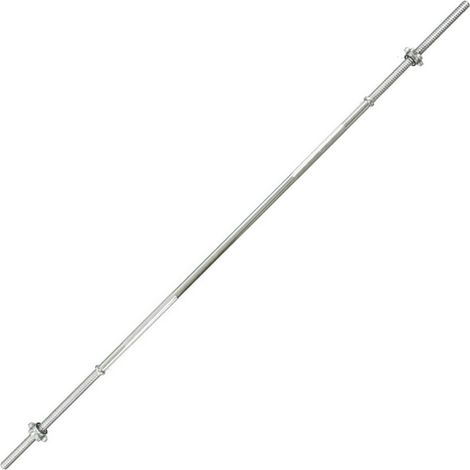 TRADE SHOP - Barra Bilanciere Lunghezza 120 Cm Antiscivolo Acciaio Cromato Palestra Fitness - (1/3)