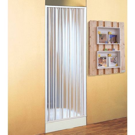 Forte – Porte accordéon pour douche 80/110 cm – PVC stabilisé – Ouverture réversible – Système d'écoulement breveté – Hauteur 185 cm