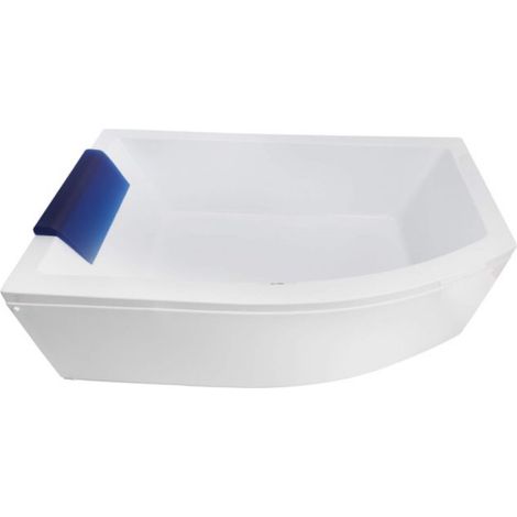 Baignoire d'angle droit Carla avec tablier - 170x100cm - Siphon: Sans