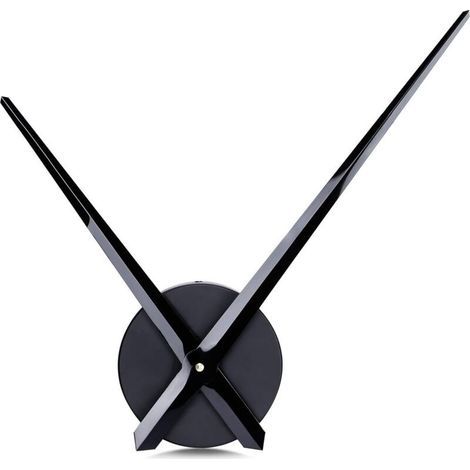 Grande Horloge Murale Aiguilles 31.5cm Simple Noire sans Chiffre Mécanisme de Mouvement d'Horloge DIY Frameless avec Long Mains (1/5)