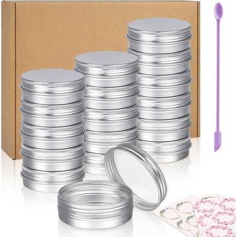Pot en Aluminium, 24pcs 30ml Pot Bougie Vide en Fer Blanc Avec Couvercle À Vis pour Bougies et Baume, Contenants Vides Cosmétiques en Portables pour les Voyages (1/5)