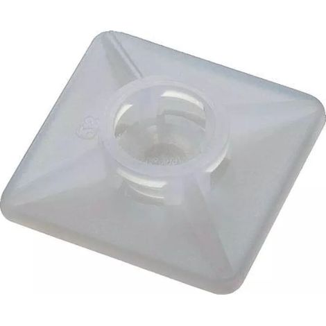 Embase carrée adhésive Sapiselco - Boîte de 100 - blanc - 19 x 19 mm