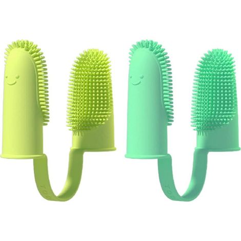 2 Paare brosse à dents pour chien doigtier réutilisable soins dentaires (1/5)