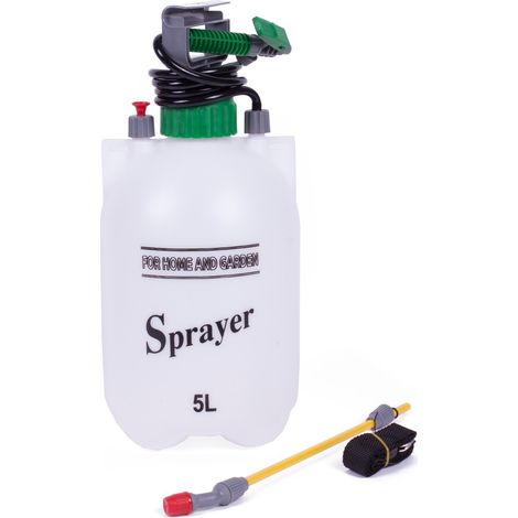 Pulvérisateur à pression 5 litres, buse réglable, désherbant, outil de jardin avec soupape de sécurité (1/4)