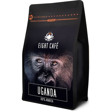 Granos de café recién tostados 100% Arábica de Uganda, 500 g, para máquina de espresso. (1/5)