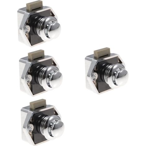 Ensemble de 4 verrous à bouton, poussoir pour armoires et meubles (1/5)