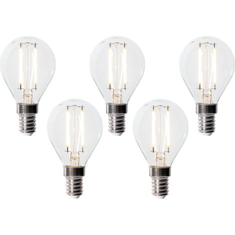 Set of 5 E14 Dimmable LED Bulbs P45 Clear Glass 3W 250 lm 2700K