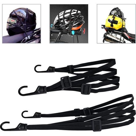 60cm + 90cm Bungee Cords with Hooks, Black Bungee Cords, Bicycle Bungee Cord, Motorcycle Bungee Strap, Luggage Strap, Helmet Strap (1/5)