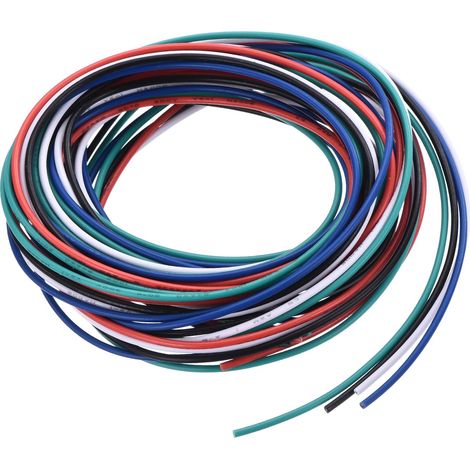 5 Couleurs Fil de Raccordement en PVC de Calibre 24 1,5 m/5 Ft (1/5)