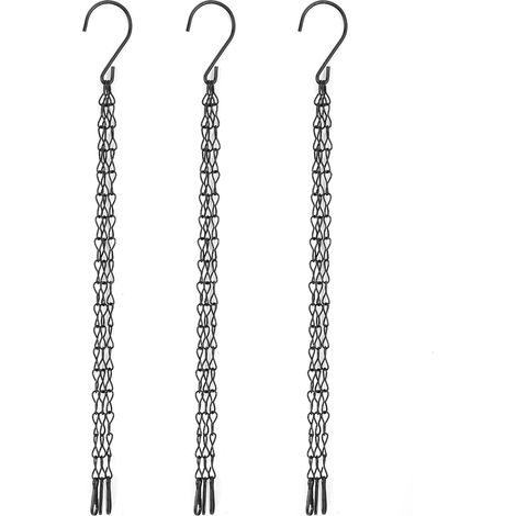 Lot de 3 chaînes de suspension en fer pour paniers et pots de fleurs