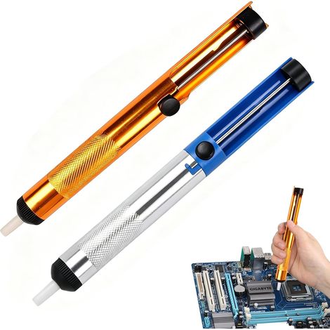 2 PCS Pompe à Dessouder, Pompe à Dessouder Étain Professionnelle, Aspirateur Soudure pour Cartes Mères Sensibles, Désoudage Composants Électroniques, Réparation Appareils Électroniques (1/5)