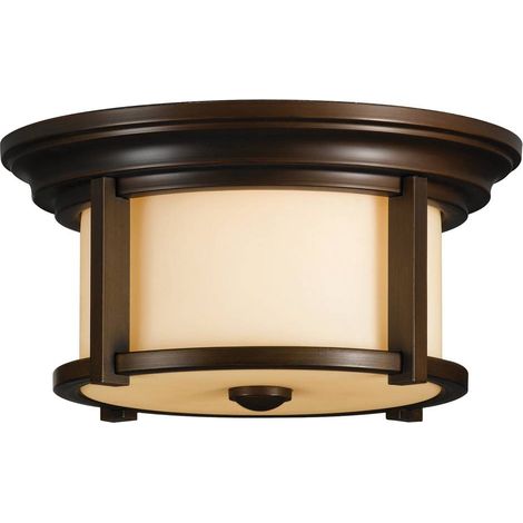 Elstead Merrill - Plafonnier extérieur à 2 ampoules à encastrer Heritage Bronze IP44, E27 (1/4)