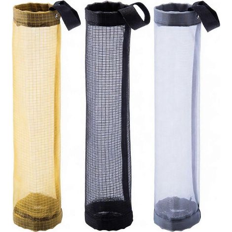 3 piècesLot de 3 supports pour sacs en plastique, distributeur de rangement suspendu en filet pour sacs poubelle, organisateur de sacs de courses. (1/4)