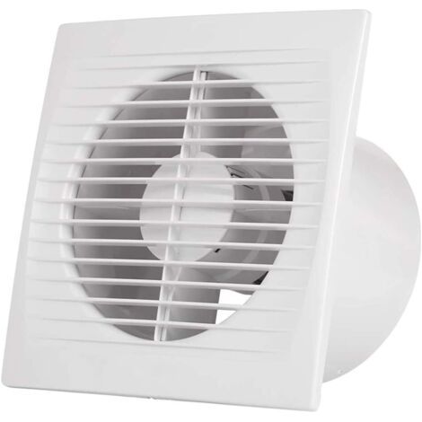 Ventilateur extracteur d’air silencieux avec valve anti-retour + grille anti-moustique intégrée (180 m³/h, 15 W, 159 x 81 x 159 mm)