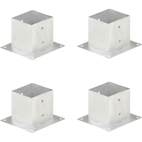 Ancrages de poteau, 4 pièces, métal galvanisé, 141 mm