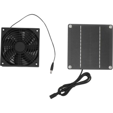 Ventilateur Solaire 2200RPM pour Serre avec Panneau Monocristallin et Couvercle de Protection (1/5)