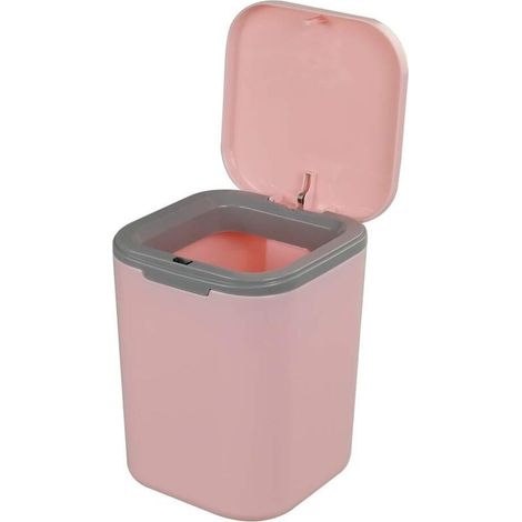 Bardusch - Mini poubelle avec couvercle, bouton poussoir, poubelle, corbeille à papier de bureau, petite poubelle (1/4)