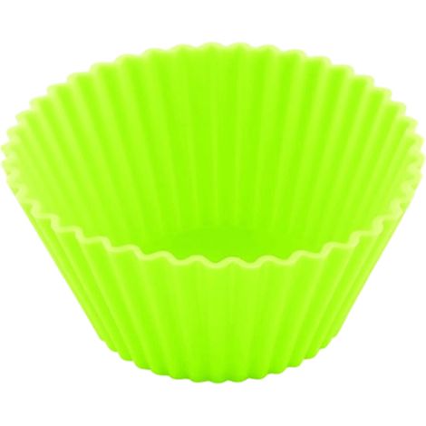 Lot de 10 moule à muffin, silicone réutilisable, rond antiadhésif, vert, cuisson pâtisserie (1/5)