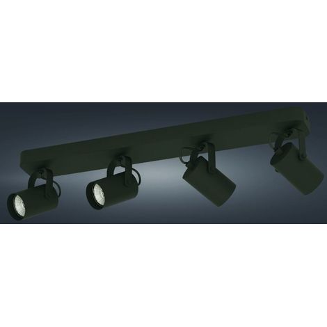 Eglo 900333 Spotleuchte SOREGO GU10 4X3W Stahl schwarz L:58cm B:10cm H:12cm dimmbar (1/3)