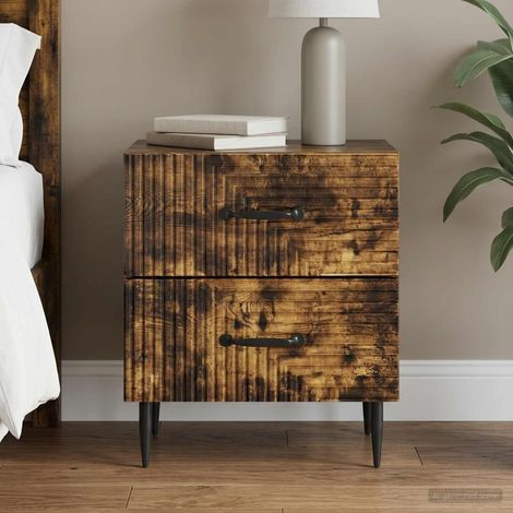 vidaXL Armadio da Notte con cassetto Rovere Fumo 43 x 34,5 x 47,5 cm (1/5)