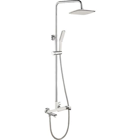 Columna de ducha Alea blanca cromada con grifo (1/3)