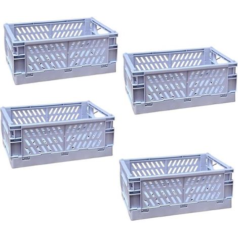 Juego de 4 cajas de almacenamiento plegables,Dimensiones 2516,510 cm,Plegables de forma estable,Armario de almacenamiento plegable grande (1/5)