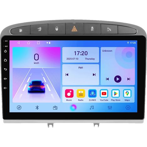 Autoradio, Écran Tactile, Compatibilité Smartphone, Compatible avec Peugeot 408 308 308SW 2012-20, RCZ Voix AI, G-T3CP (4cœurs 2G 64G) (1/2)
