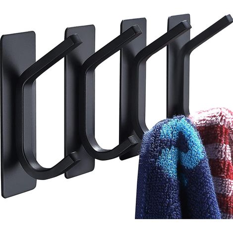 Handtuchhaken – Selbstklebender Edelstahl-Badezimmerhaken – 4er-Set Haken für Bademäntel und Jacken
