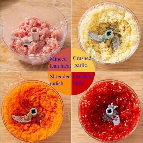 Hachoir Legume, Hachoirs à Viande Manuel de 5-Lames, 900ML Oignon Salade,Saucisson/Machine à Couper Noix, Aliments pour Bébés, Pres (1/4)