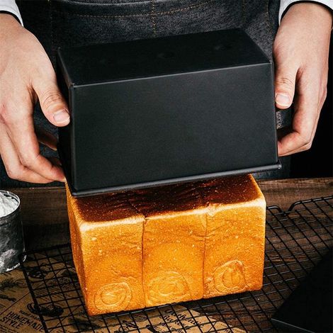 Moule à Pain Rectangulaire Antiadhésif avec Couvercle pour Cuisson de Gâteaux et Toast (1/5)