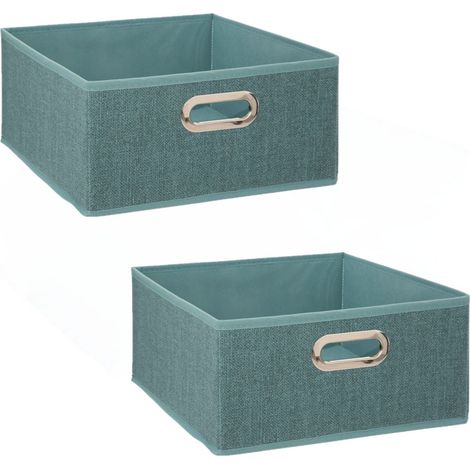 Lot de 2 boîtes de rangement carrées en tissu MIX' N MODUL (1/5)