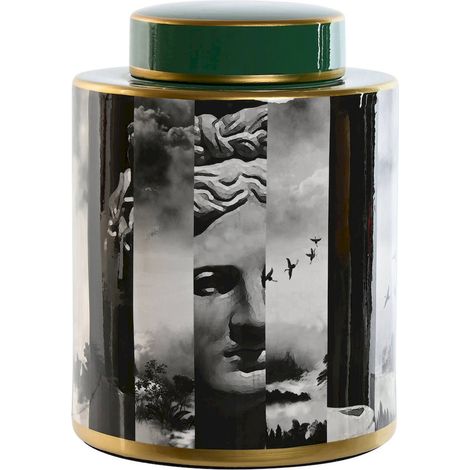 Vase en porcelaine verte élégance et raffinement - Vert émeraude avec accents dorés (1/4)