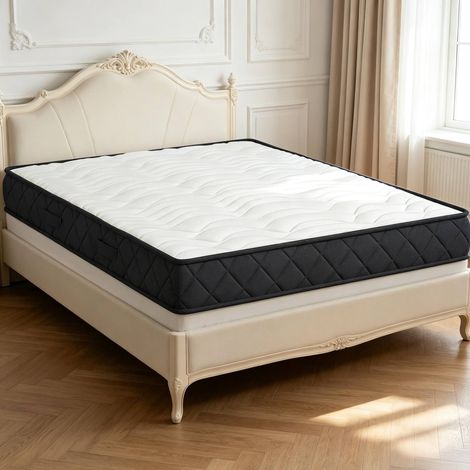 OKWISH Memory-Foam-Matratze 140 x 190 cm, 20 cm, Weiß und Grau (1/5)