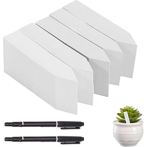 500 Pièces Étiquettes Plante Potagère, Etiquette Potager Plastique Exterieur, Blanc Mini Étiquette pour Semis Etiquettes Jardin Imperméable Exterieur avec 2 Feutres Noirs Potagère Graines Fleurs - (1/5)