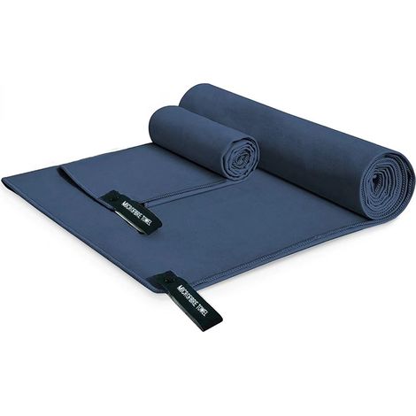 Serviettes de camping en 2 tailles, 1 paquet, microfibre à séchage rapide.