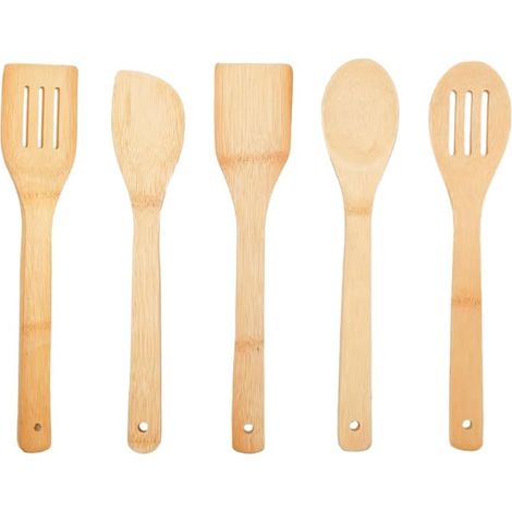 Set de 5 Ustensiles de Cuisine en Bois pour Poêle antiadhésive Outil 30CM (1/5)