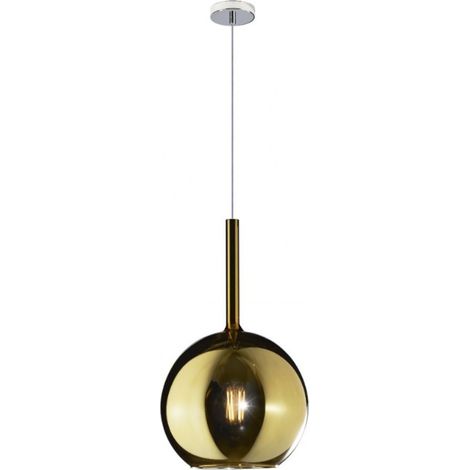 Lampadario moderno top light future 1155cr sg e27 led vetro pirex soffiato sospensione, vetro oro