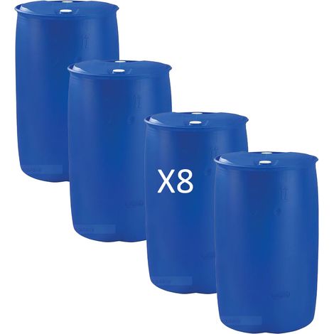 Fût plastique neuf 220l à bondes homologué un-lot de 8