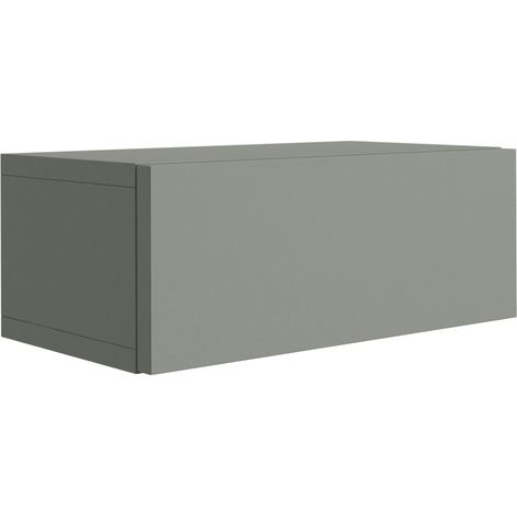 Comodino sospeso con cassetto – frontale liscio – colore: aloe verde, 40 x 20 x 16 cm (1/5)